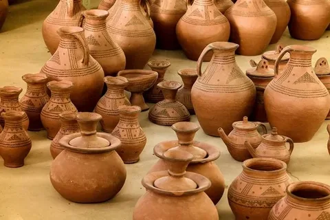 تصویر 5 از قیمت خرید گلدان سفالی لب طلایی + فروش ویژه